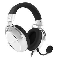 HATOR HYPERGANG 3, white, Hi-Res, wired 3.5mm, volume wheel and mute button on the earcup, aluminium headband, removable MIC, Gaming Headset - (ESH06)