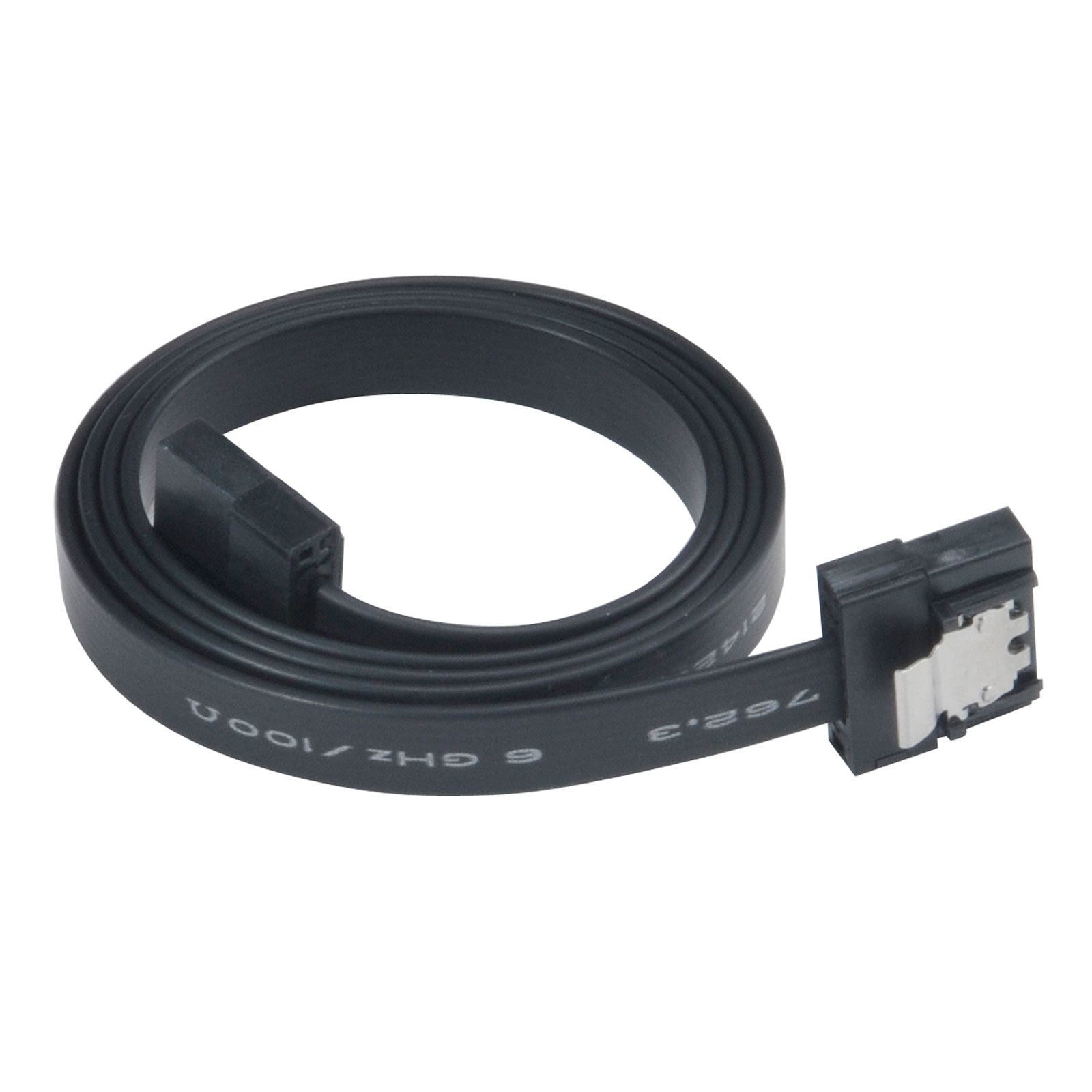 Akasa super slim sata rev 3.0 data cable with securing latches - 15cm, black, *SATAM