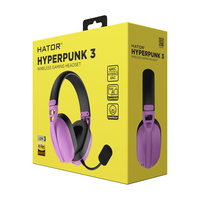 HATOR HYPERPUNK 3 wireless, cyber violet, Hi-Res, LDAC, 2.4GHz/Bluetooth/USB connection, Charge&Play, SyncHUB connection, 4-MIC Hybrid ANC, removable MIC, Gaming Headset - (ESH19)