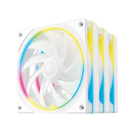 DeepCool FL12 SE WH 3IN1, 120mm Performance ARGB Fans, Direct Out 8-pin Cable, PWM, Hydro Bearing, PBT, ARGB Halo, System Cooler Fan, up to 1900RPM, 3 in 1 package