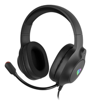 Genesis Neon 213 NSG-2306 gaming headset, 2.0 stereo, over-ear, 50 mm drivers, bedraad, 3.5 mm jack en USB, microfoon, RGB, zwart