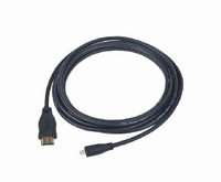 Gembird HDMI male to micro D-male black cable with gold-plated connectors, 3 m, bulk package, *HDMIM, *MHDMIM