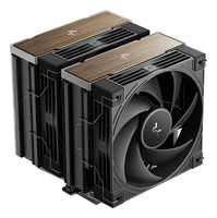 DeepCool AK620 G2 Air Cooler, Dual Tower, Performance Fan, Wood Grain Top Cover, Replaceable Black Matrix-Style Sticker, CTT 2.0, 6 Copper Heat Pipes, Activate Clearing Tech, 0-RPM Startup/Stop, Black.