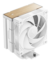 DeepCool AK400 G2 WH Air Cooler, Single Tower, Performance Fan, Wood Grain Top Cover, Replaceable White Matrix-Style Sticker, CTT 2.0, 4 Copper Heat Pipes, Activate Clearing Tech, 0-RPM Startup/Stop, White.