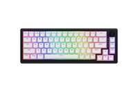 HATOR Skyfall 65 wireless, white-black, ABS OMA white-white US-ANSI, HATOR Aurum Sterling 70M linear speed mechanical hotswap 50gf switches, 2.4GHz/Bluetooth/USB, 2000mAh, gasket mount structure & anti-noise sandwich, knob, RGB workspace&gaming keyboard