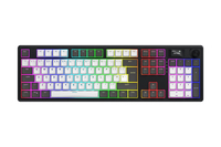 HATOR Skyfall 100 PRO wireless, grey-black, PBT OMA white-grey UK-ISO&DE-NORDIC-ITA-ESP-FRA-BE, HATOR Aurum Vanila 50M linear silent mechanical hotswap 50gf switches, 2.4GHz/Bluetooth/USB, 8000mAh, gasket mount & anti-noise, 1.14 TFT screen, knob, RGB wo