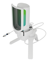 Genesis Radium 250 USB microfoon, USB-plug-and-play condensator, cardio&iuml;de karakteristiek, ingebouwde gain-knop, real-time headphone-monitoring, RGB verlichting, desk-stand inbegrepen, kleur Wit