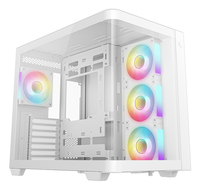 DeepCool CG530U 4F WH ATX Curved Glass Panoramic Case, One-Piece Curved Glass, Dual-Chamber Configuration, Pre-Installed 4 PWM ARGB Fans, 360mm Radiators, 2x USB 3.0, 1x USB TYPE C, White