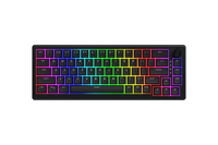 HATOR Skyfall 65, black-black, ABS OMA black-black keycaps US-ANSI Layout, HATOR Aurum Sterling 70M linear speed mechanical hotswap 50gf switches, USB, gasket mount structure & anti-noise sandwich, knob, RGB workspace&gaming keyboard - (HTK1160)