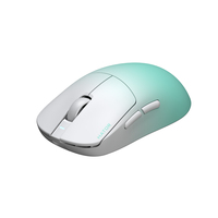 HATOR Quasar 3 ULTIMA 8K wireless, white-mint gradient,HATOR optical 100M switches, PixArt PAW3950, 30000dpi, anti-finger UV texture, 2.4GHz/Bluetooth/USB connection, 300mAh, 52g, 125x64x40mm, 100% PTFE & U-PE spot & glass feet, grips, fabric bag, Gaming