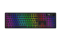 HATOR Skyfall 100 PRO wireless, black-black, PBT OMA black-black UK-ISO&DE-NORDIC-IT-ES-FR-BE, HATOR Aurum Vanila 50M linear silent mechanical hotswap 50gf switches, 2.4GHz/Bluetooth/USB, 8000mAh, gasket mount & anti-noise, 1.14 TFT screen, knob, fabric