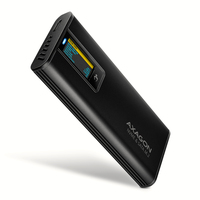 AXAGON EEM2-SD2B USB-C 10Gbps M.2 NVMe & SATA SSD Enclosure with Display, Screwless, Black