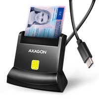 AXAGON CRE-SM4NC, USB-C Smart Card/ID Card Stand Reader, 1.2 m Cable