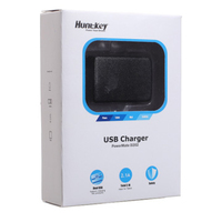 Huntkey ipod/(i)phone/iPad/MP3 car charger (white/blue) & cable (white), max 2A