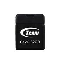 Team group c12g mini usb disk, 32gb, usb 2.0, 18x15x7 mm, zwart