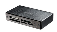 Akasa USB 3.0 Black Brushed Aluminium Multi Memory Card Reader, 5 Active Slots