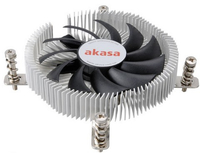 Akasa Intel LGA 775/115X, Lo Noise AliCore m-directional screwbackplate with embed PWM 2Ball Fan, 21mm height