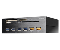 Akasa 5.25 Interconnect EX,Ali Panel with USB(4xUSB3.0, 2xUSB Fast Charge),USB3.0 card reader & Smart card reader