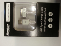 Huntkey ipod/iphone/iPad charging cable (white), apple approved & certified, 30 pin Apple dock to USB (vgl MA591G/C)