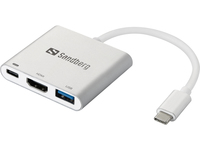 Sandberg USB C 3 in 1 Mini Docking , USB C - HDMI/USB C (Power)/USB A 3.0, *USBCM, *USBAM, *HDMIM