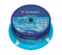 Verbatim cd-r 80 min. / 700 mb 52x 25-pack cakebox datalife plus, crystal surface