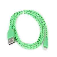 FABRIC BRAIDED LIGHTNING TO USB CABLE 1M GREEN [42307