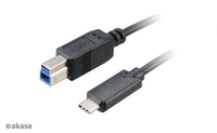 Akasa USB 3.1 Gen2 Cable , USB C - USB B, 1m , *USBCM, *USBAM