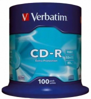 Verbatim cd-r 80 min. / 700 mb 52x 100-pack spindel datalife, extra protection surface