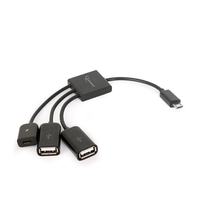 Gembird Micro USB (OTG) Hub , Micro USB - 2x USB A ports / 1x Micro USB port , *MUSBBM, *USBAF, *MUSBBF