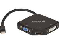Sandberg Adapter MiniDP>HDMI+DVI+VGA, *MDPM, *HDMIF, *DVIF, *VGAF