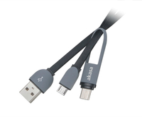 Akasa USB Sync & Charge Cable , 2in1 USB A - Micro USB B/USB C, 1m , *USBAM, *MUSBBM, *USBCM