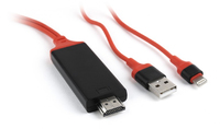 Gembird MHL -> HDMI 8-pin - HDTV adapter voor Apple devices, 1,8m, *HDMIM, *USBAM, *LIGHTNINGM