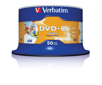VERBATIM DVD-R 4,7GB 16X PRINTABLE FULL CAKE*50 43533, multipack