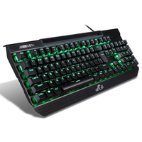 Rii K61C Mechnical Gaming Keyboard - Green backlit (5 patterns) - 4 keycaps + puller