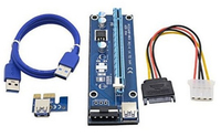 Gembird PCI-Express riser add-on card, MOLEX power, Use internal PCI-ex card out of the case for Coin mining