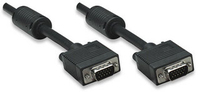 Manhattan SVGA Monitor Cable hd15 male / hd15 male with ferrite cores, 20 m (65 ft.), black, *VGAM