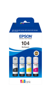 Epson EcoTank 104, 4-colour multipack, zwart, geel, cyaan, magenta, voor ecotank et-1810, 2710, 2711, 2712, 2720, 2726, 2811, 2812, 2814, 2820, 2821, 2826, 4800