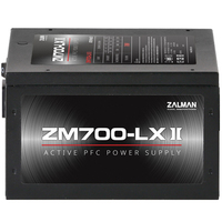 Zalman ZM700-LXII, Efficiency(Max 84%), Active PFC / - OVP / OPP / SCP / OTP / - Sleeving Cables / - 120mm Silent Sleeve Bearing Fan / - Hyper Fan Controller