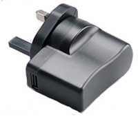 Akasa USB Travel Charger with 4 international easy switch plugs, (GB, EU, US, AUS), *USBAF
