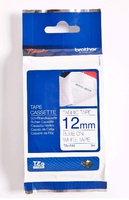 Brother p-touch tze-fa3 blue on white textile 12mm