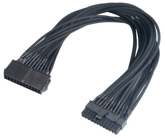 Akasa Flexa p24, black fully braided 24 pin atx psu 40cm extension cable, *MBM, *MBF