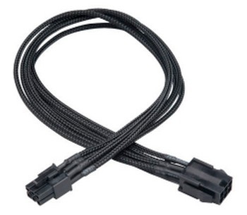 Akasa Flexa v6, black fully braided 6 pin vga psu 40cm extension cable, *VGAM, *VGAF