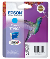 Epson t0802 inktcartridge cyaan standard capacity 7.4ml 935 pages 1-pack blister zonder alarm