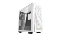 DeepCool CK560 WH Mid-Tower ATX White PC Case, 3x Pre-Installed 120mm ARGB Fans, 1x Pre-Installed 140mm Fan, Airflow Front Panel, Tempered Glass Side Panel, 5V ARGB Motherboard Control, 2xUSB:3.0/1xUSB Typer-C/1xAudio